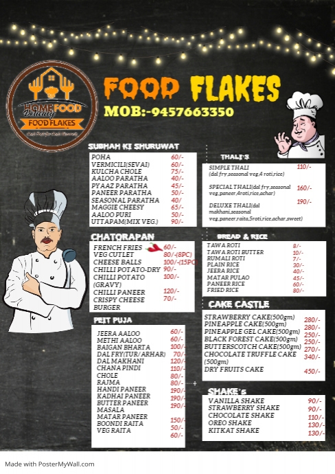 Copy of Tres Kitchen Long Menu List | PosterMyWall