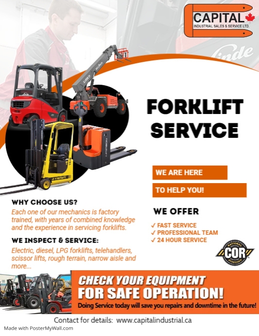Forklift Service Flyer Template | PosterMyWall