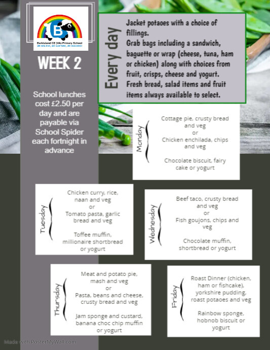 Menu Week 2 Sign Copy of week 2 menu | PosterMyWall