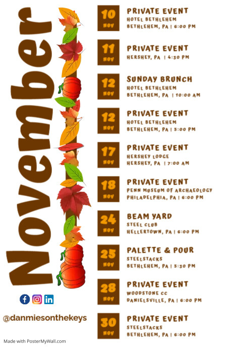 November School Schedule Calendar Template | PosterMyWall
