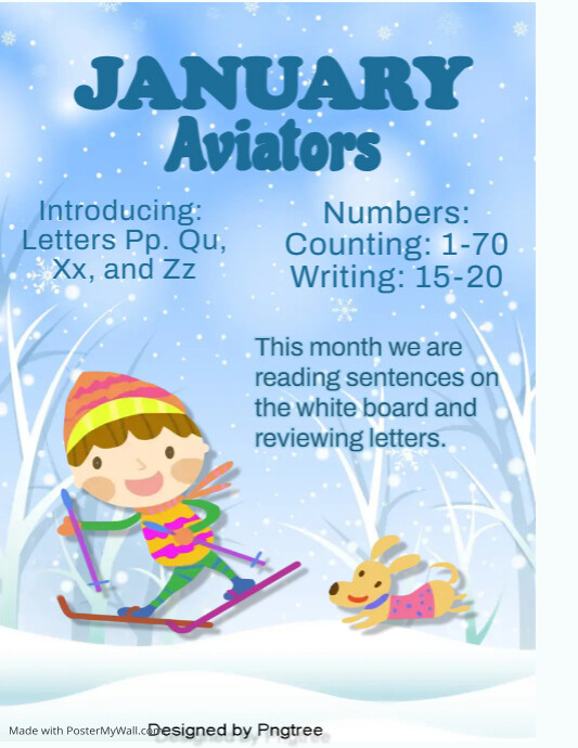 January Events Schedule Calendar Template Flyer (US Letter)