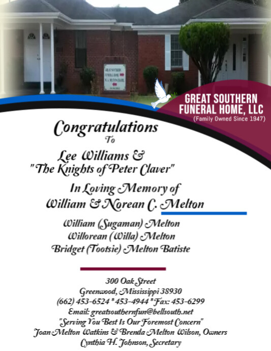 White and blue funeral home flyer PosterMyWall