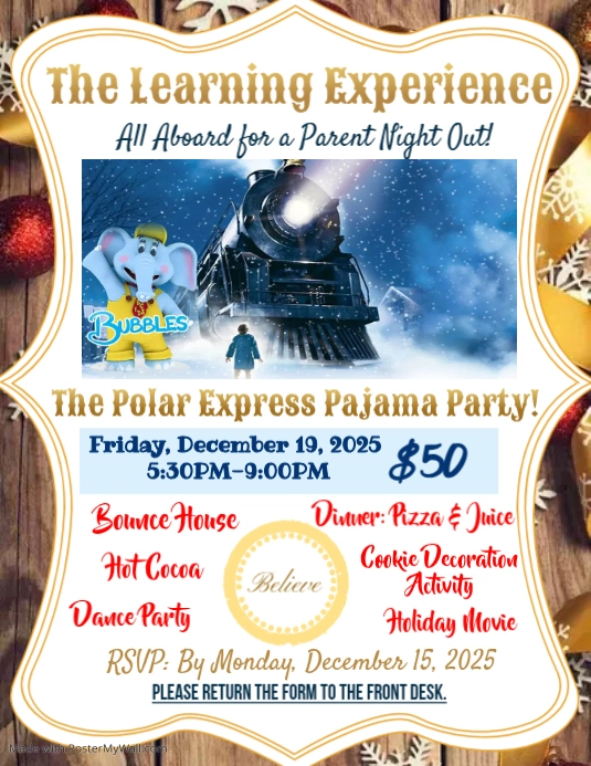 The Polar Express Christmas Party Event Flyer template