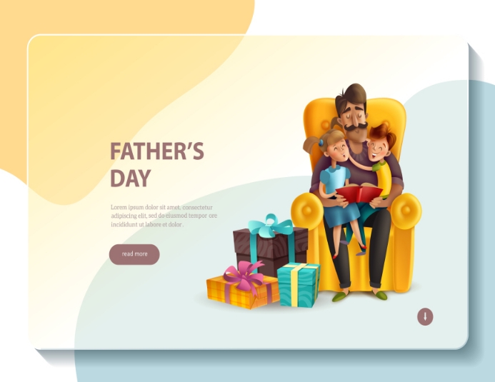 Dad hugging his kids banner template | PosterMyWall