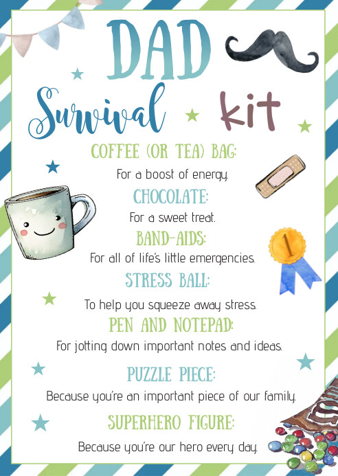Dad Survival Kit Newborn Dad Gifts Dad's Survival Kit NEW Unique