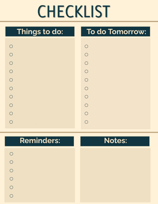 Daily Checklist Template | PosterMyWall
