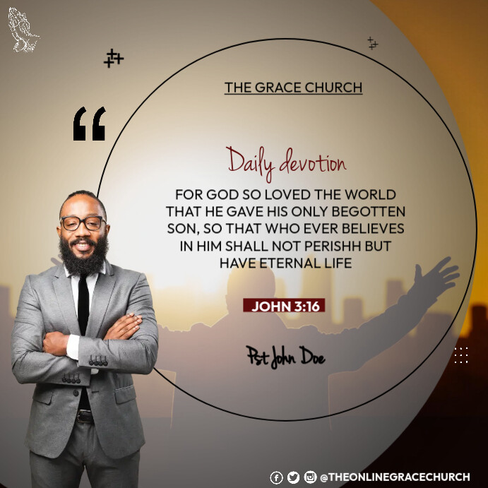 Daily devotions Instagram Post template