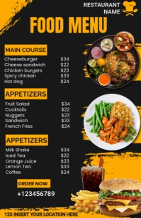 Daily food menu card for restaurant Tabloide template