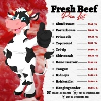 Daily Fresh Beef Price Board Instagram Post template
