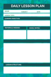 Daily lesson plan Poster template