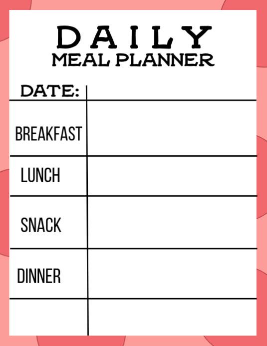 Daily Meal Planner Template PosterMyWall