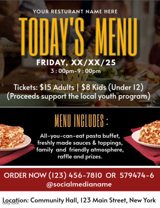 Daily Menu Flyer (US Letter) template