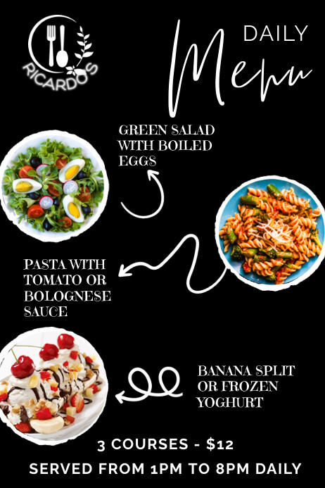 Daily Menu Specials Restaurant Template | PosterMyWall