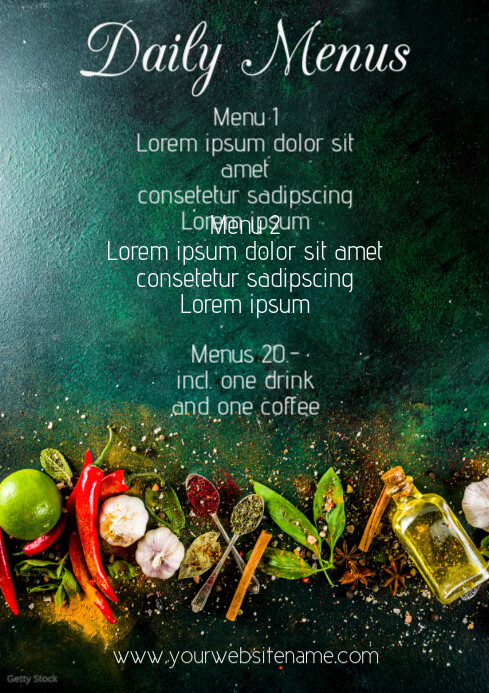 Daily Menu Create Daily Menu Template A4 Restauran | PosterMyWall