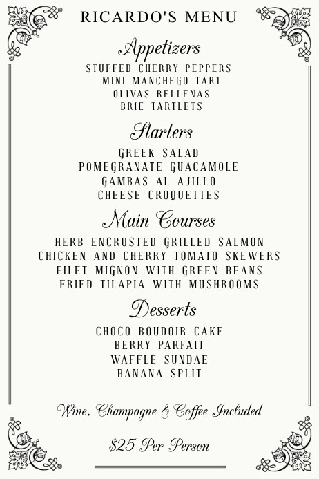 Daily Menu Template PosterMyWall