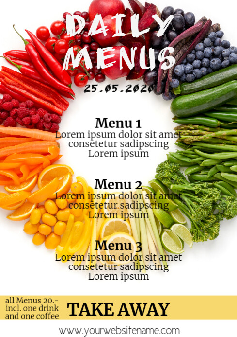 Copy of Daily menus Template A4 Portrait veggies | PosterMyWall
