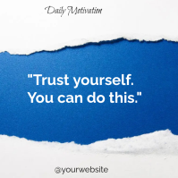 White Motivational Quote Persegi Template