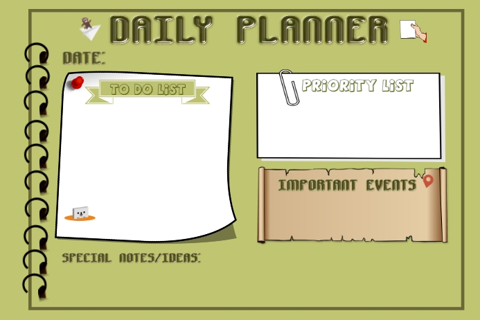 DAILY PLANNER Poster template