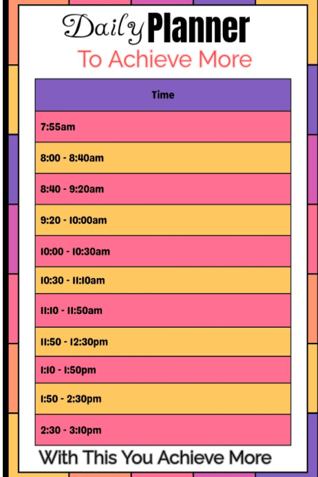 Daily Planner Schedule Design Template Poster
