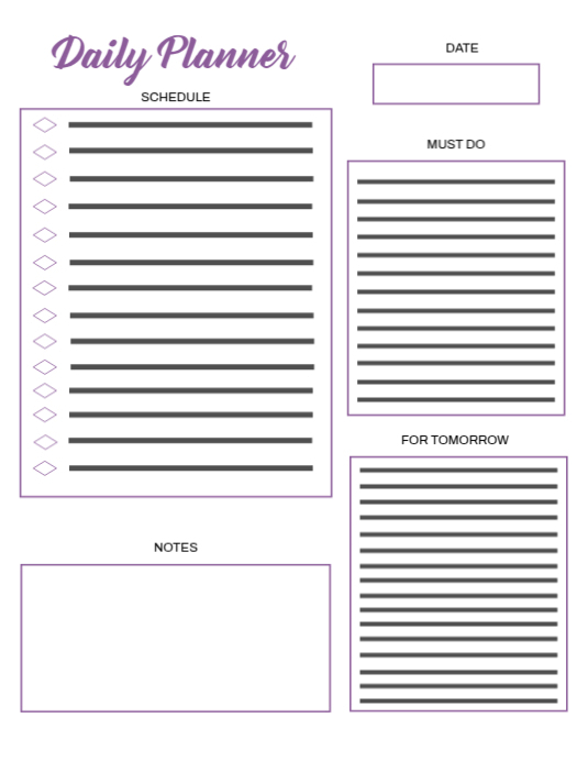 Daily Planner Template Flyer (format US Letter)