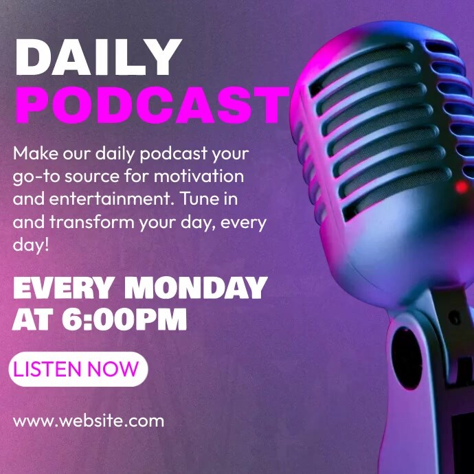 Daily Podcast Ads Template | PosterMyWall