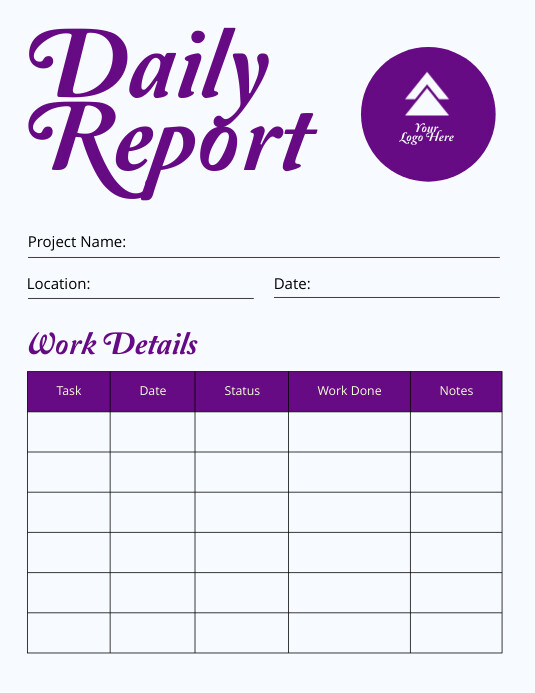 Incoming Daily Report Example daily report Template | PosterMyWall