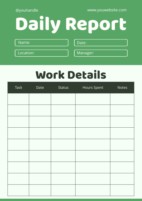 daily reports Template | PosterMyWall