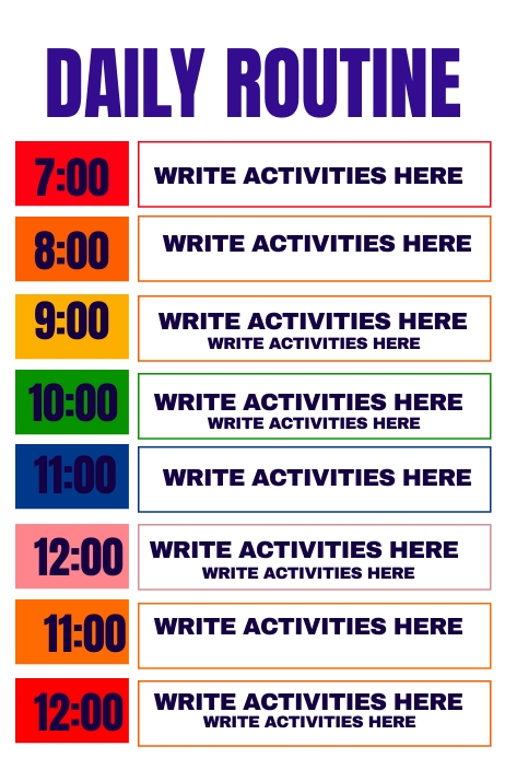 daily routine Template | PosterMyWall