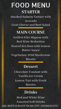 Daily food menu for restaurant template | PosterMyWall