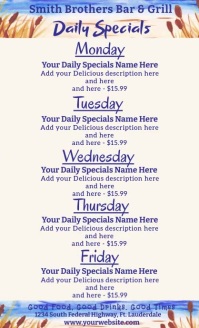 Daily Specials Menu US Legal template