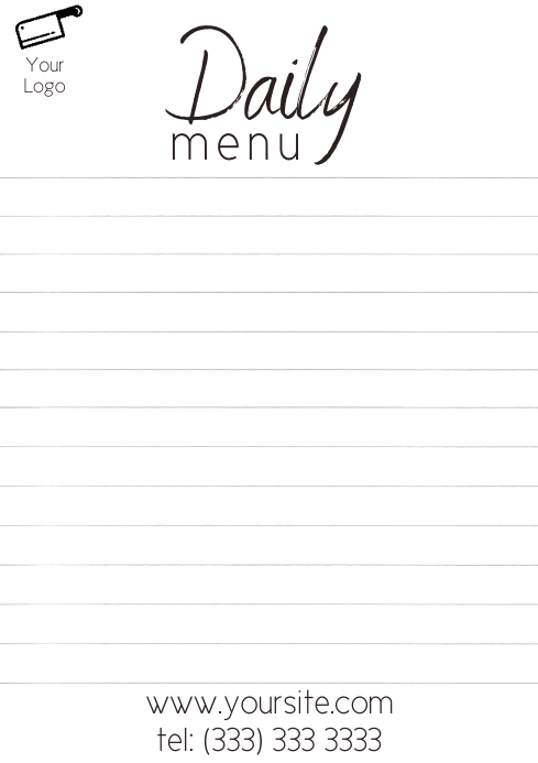 Daily specials restaurant menu a4 printable Template | PosterMyWall