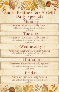 Daily Specials Menu Template Postermywall