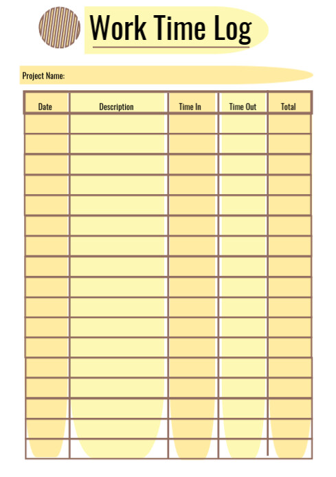 Daily/ Weekly/ Monthly Work Time log Template | PosterMyWall