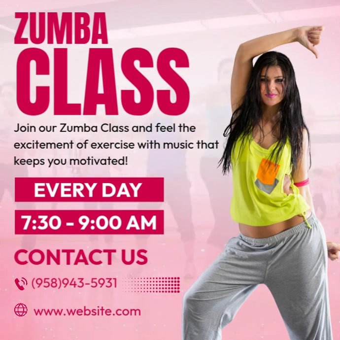 Daily Zumba Fitness Class Publicação no Instagram template