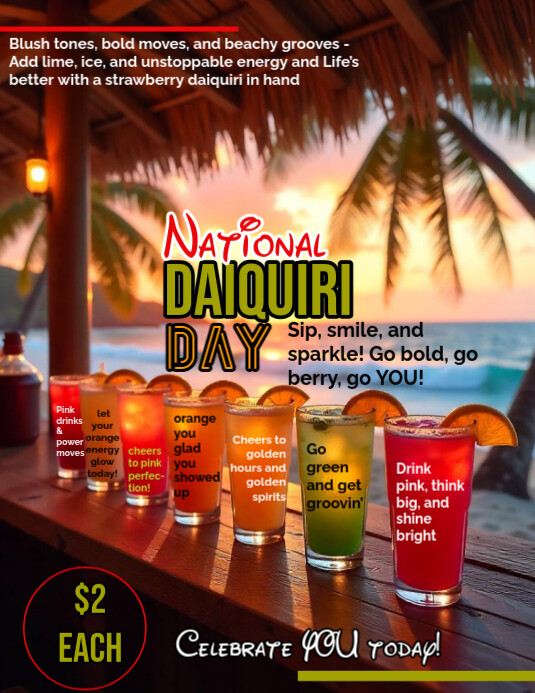 Daiquiri Day Ulotka (US Letter) template