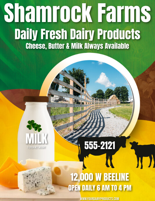 Flyer Daity DAIRY PRODUCTS Template | PosterMyWall