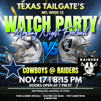 Negro NFL Watch Party โพสต์บน Instagram Template