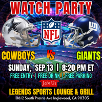 Hitam Football Watch Party Pos Instagram Template