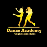 Dance academy logo, dance school logo template