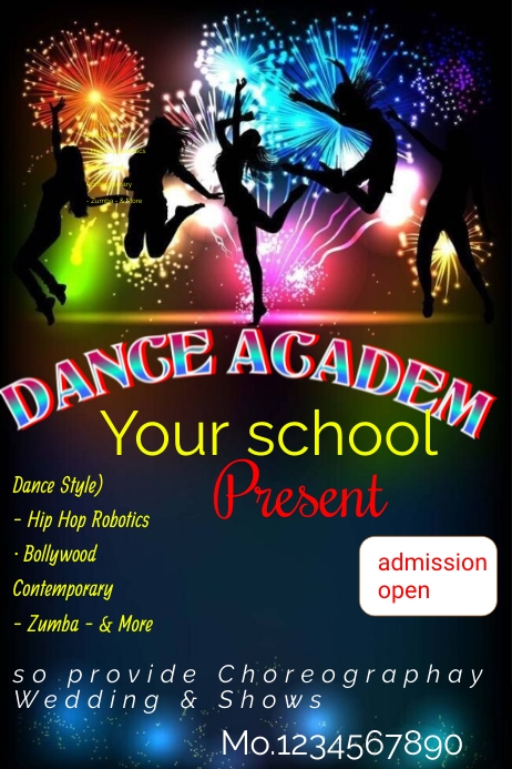 Dance akadami Poster template