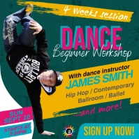 Green and Yellow Dance Workshop Instagram Post template