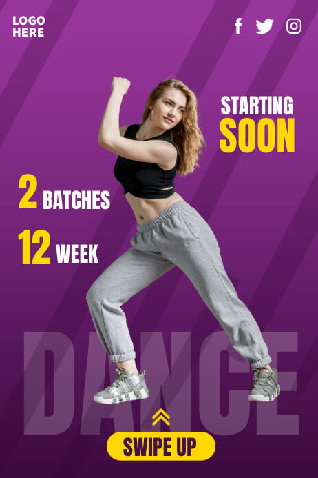 Dance Class Ads Poster template