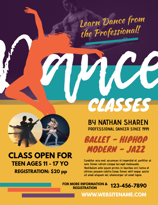 Dance Class Flyer Templat PosterMyWall Dance class flyer templat postermywall