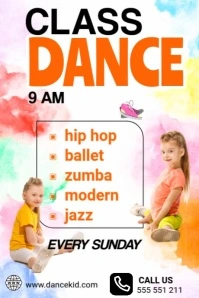 dance class kid flyer Poster template