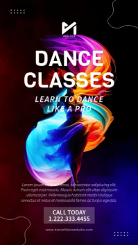 Zwart Dance Classes Promotion Tampilan Digital Template
