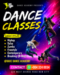 Zwart Dance Classes Instagram Portrait Template