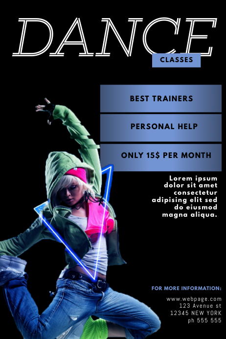 Dancing Lessons Flyer Dance Class Poster Template