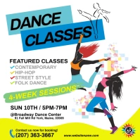 White and Yellow Dance Classes Ballet Instagram Post template