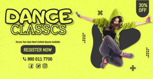 dance classes poster design for facebook Umkhangiso we-Facebook template