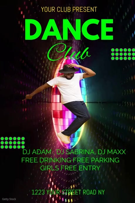 DANCE CLUB Poster template